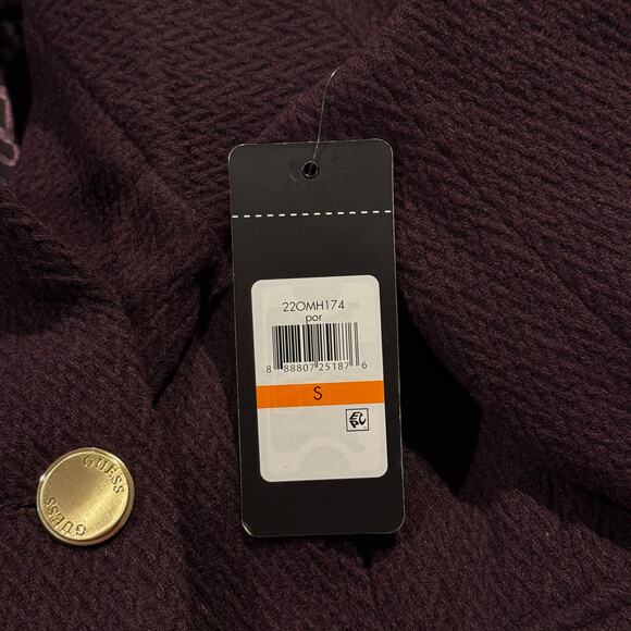 NWT Guess Coat Wool Classic Preppy Professional Minimalist Formal Burgundy Small - Picture 8 of 11